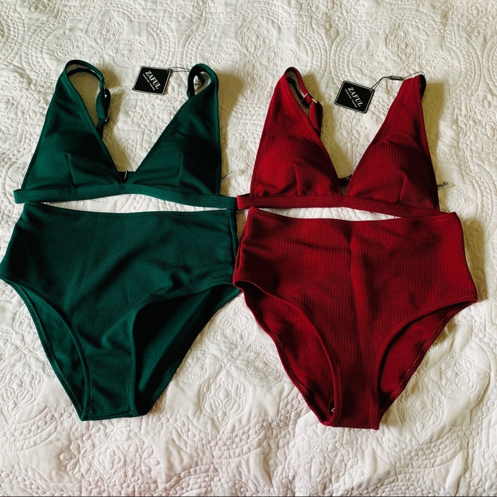 LOT 2 NWT Zaful Hi-Rise Bikinis